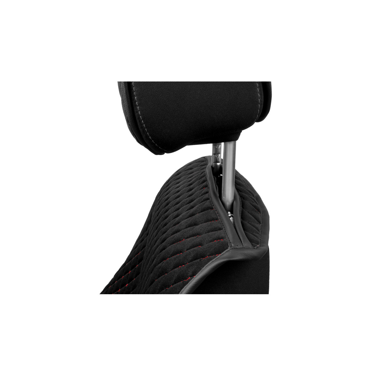 EVAtech Max Bilsätesskydd, 2 st - svart / svarta kanter / röda sömmar