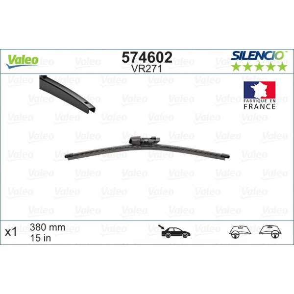 Bakrutetorkare Valeo Silencio Rear VR271, 380 mm