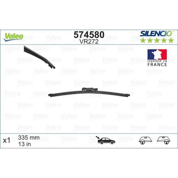 Bakrutetorkare Valeo Silencio Rear VR272, 335 mm