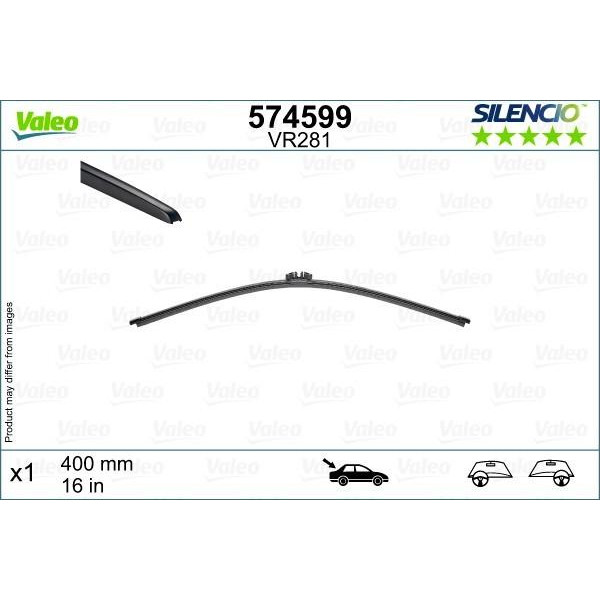 Bakrutetorkare Valeo Silencio Rear VR281, 400 mm