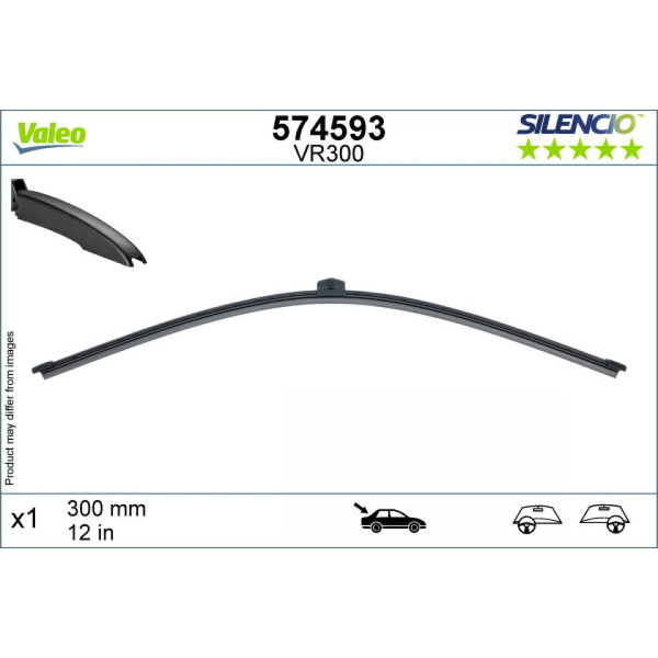 Bakrutetorkare Valeo Silencio Rear VR300, 285 mm