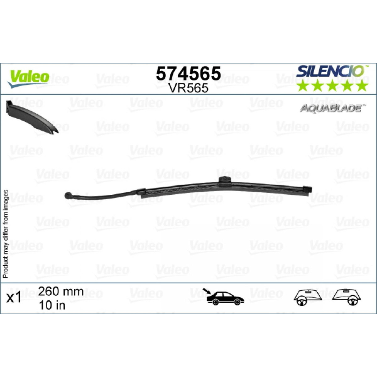 Bakrutetorkare Valeo Silencio Rear VR565, 260 mm Bakrutetorkare Valeo Silencio Rear VR565, 260 mm