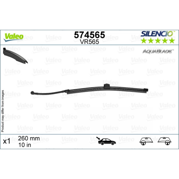 Bakrutetorkare Valeo Silencio Rear VR565, 260 mm