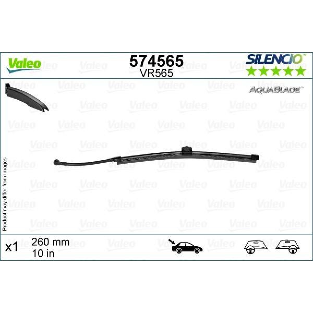 Bakrutetorkare Valeo Silencio Rear VR565, 260 mm Bakrutetorkare Valeo Silencio Rear VR565, 260 mm