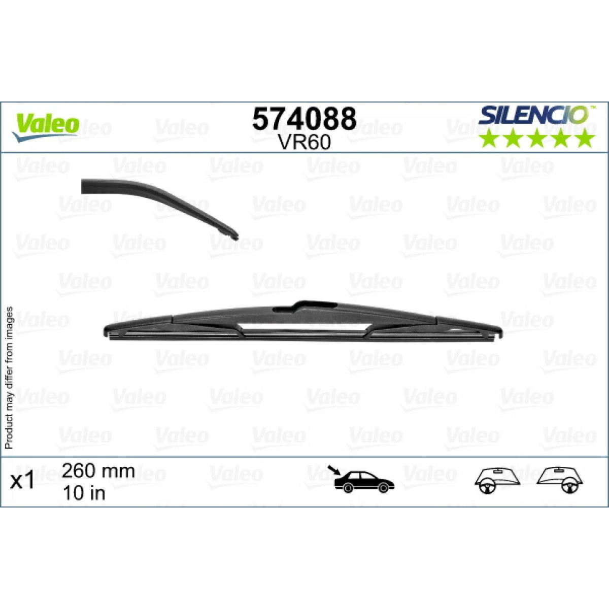 Bakrutetorkare Valeo Silencio Rear VR60, 260 mm Bakrutetorkare Valeo Silencio Rear VR60, 260 mm