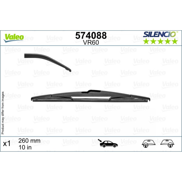 Bakrutetorkare Valeo Silencio Rear VR60, 260 mm