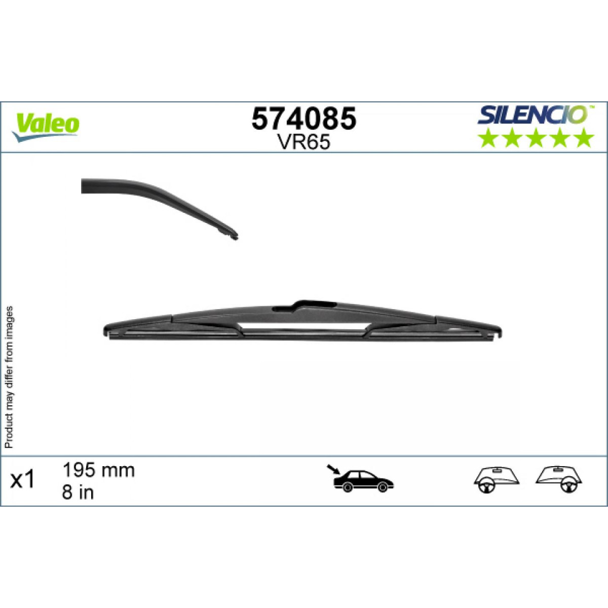 Bakrutetorkare Valeo Silencio Rear VR65, 200 mm Bakrutetorkare Valeo Silencio Rear VR65, 200 mm