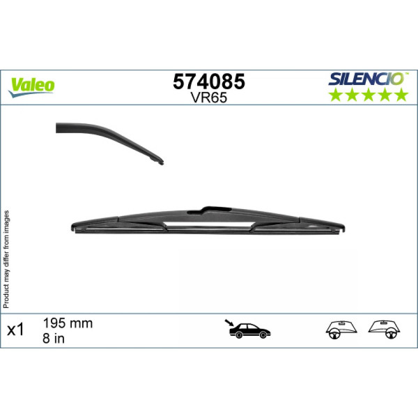 Bakrutetorkare Valeo Silencio Rear VR65, 200 mm