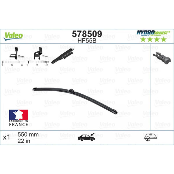Torkare Valeo HydroConnect HF55B, 550 mm