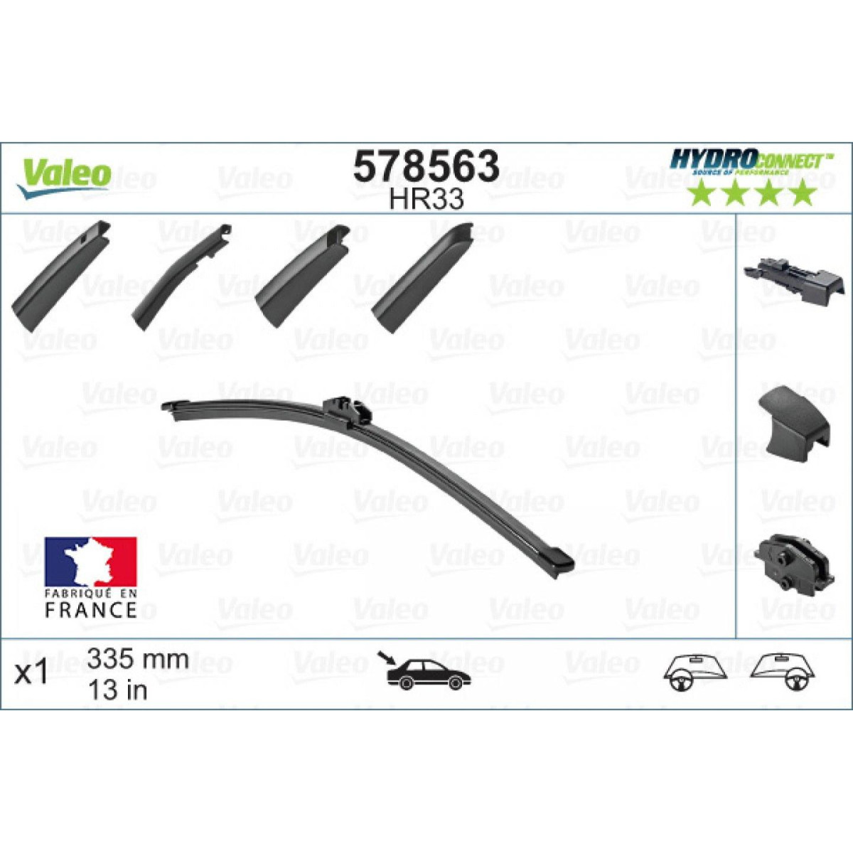 Bakrutetorkare Valeo HydroConnect HR33, 335 mm Bakrutetorkare Valeo HydroConnect HR33, 335 mm