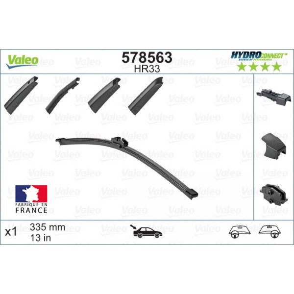Bakrutetorkare Valeo HydroConnect HR33, 335 mm