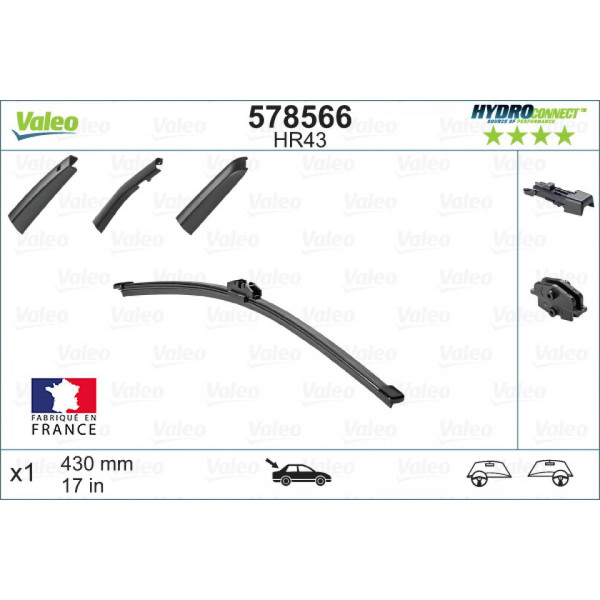 Bakrutetorkare Valeo HydroConnect HR43, 430 mm