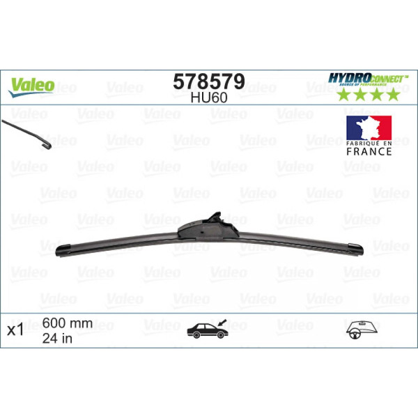 Torkare Valeo HydroConnect HU60, 600 mm