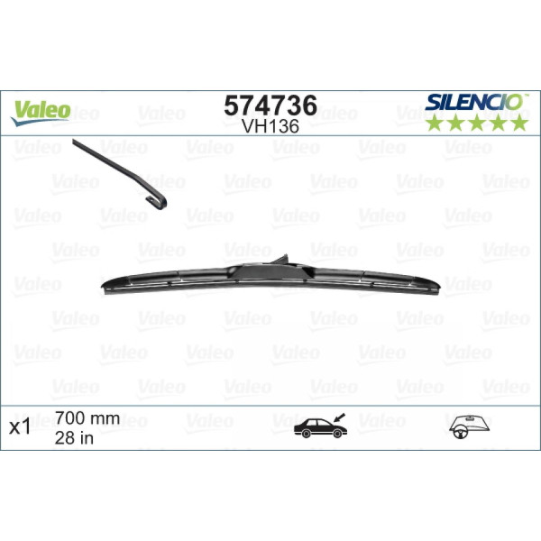 Torkare Valeo Silencio Hybrid VH136, 700 mm