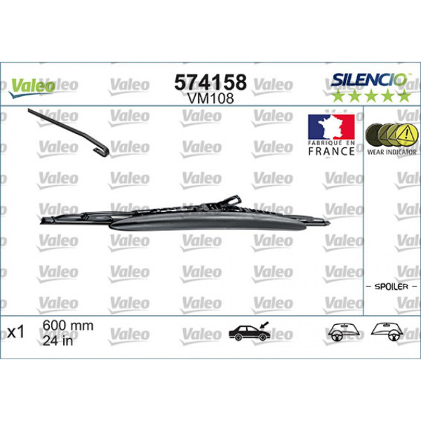 Torkare Valeo Silencio Performance Spoiler VM108, 600 mm