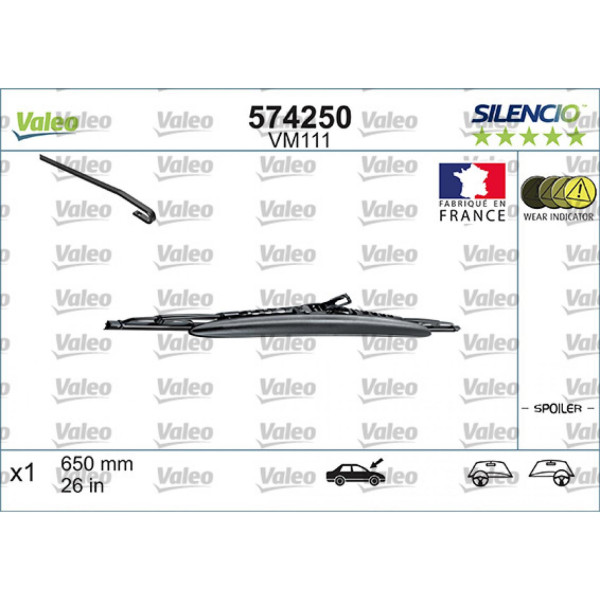 Torkare Valeo Silencio Performance Spoiler VM111, 650 mm
