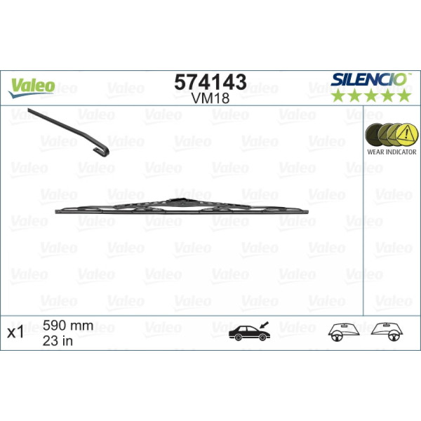Torkare Valeo Silencio Performance VM18, 590 mm