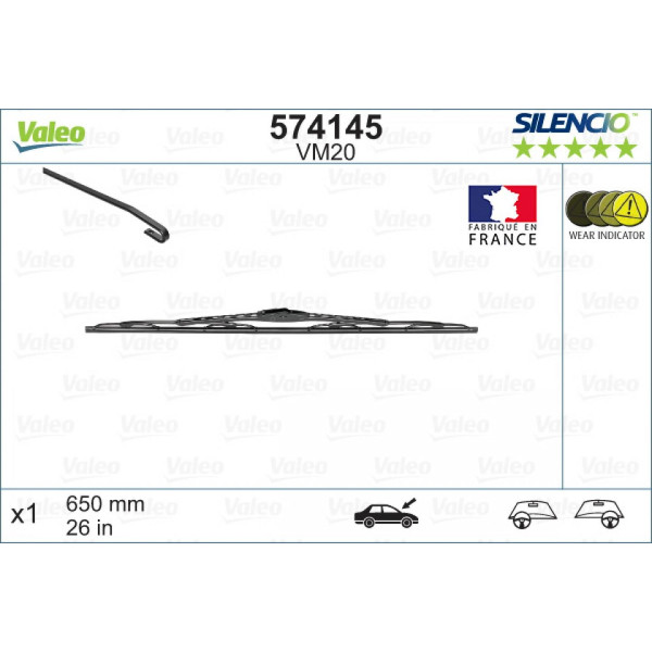 Torkare Valeo Silencio Performance VM20, 650 mm