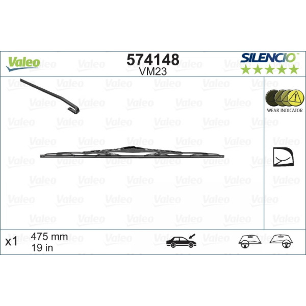 Torkare Valeo Silencio Performance VM23, 475 mm