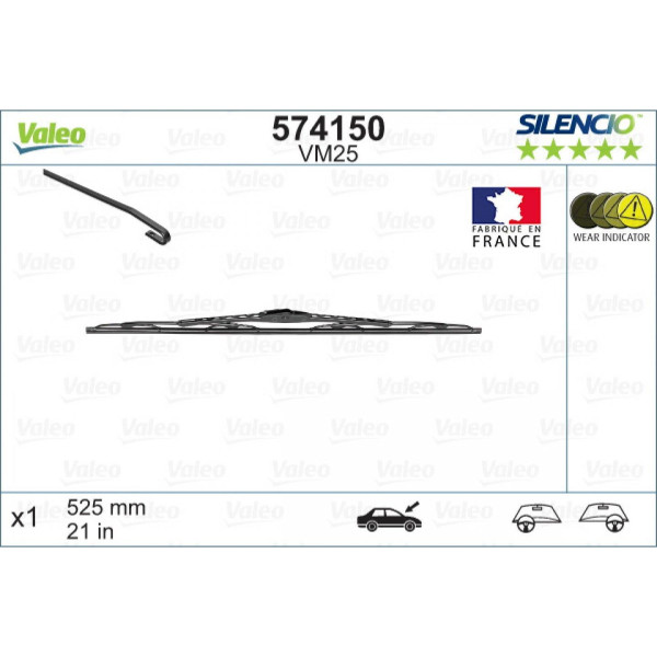 Torkare Valeo Silencio Performance VM25, 525 mm