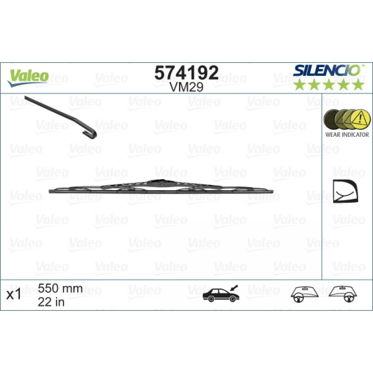 Torkare Valeo Silencio Performance VM29, 550 mm Torkare Valeo Silencio Performance VM29, 550 mm