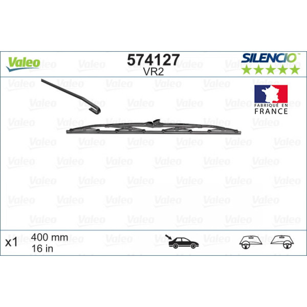 Bakrutetorkare Valeo Silencio Performance VR2, 400 mm
