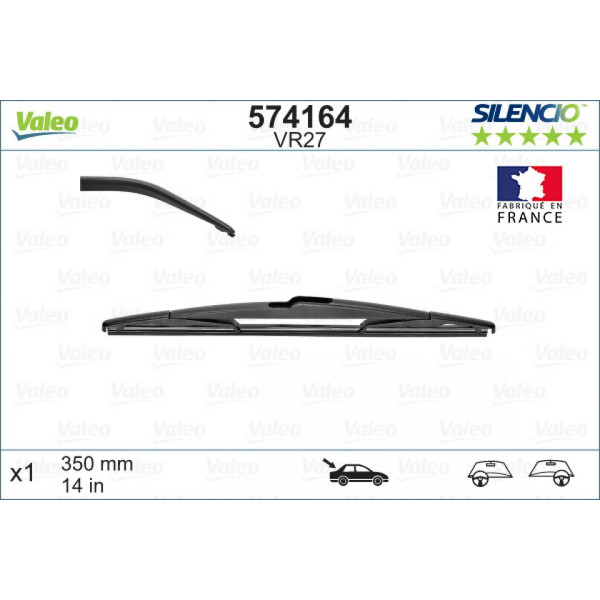 Bakrutetorkare Valeo Silencio Performance VR27, 350 mm