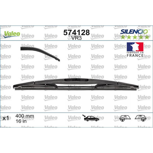 Bakrutetorkare Valeo Silencio Performance VR3, 400 mm