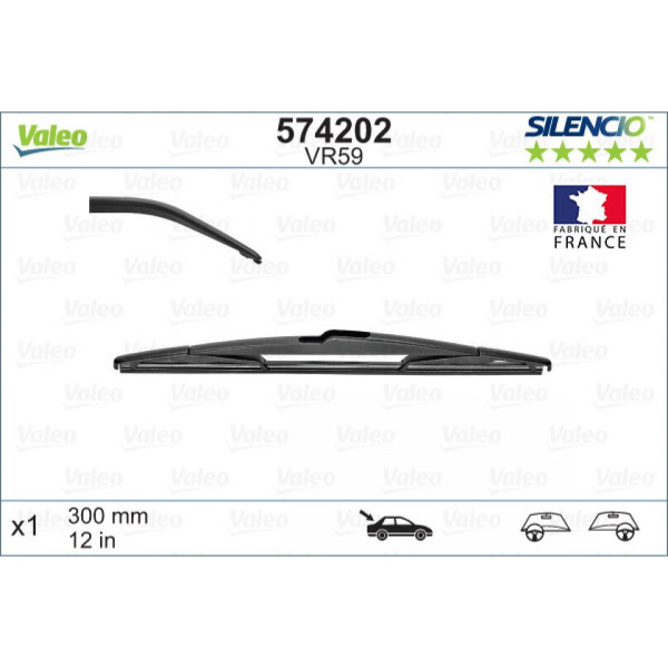 Bakrutetorkare Valeo Silencio Performance VR59, 310 mm