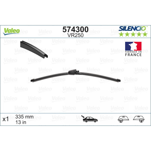 Bakrutetorkare Valeo Silencio Rear VR250, 335 mm