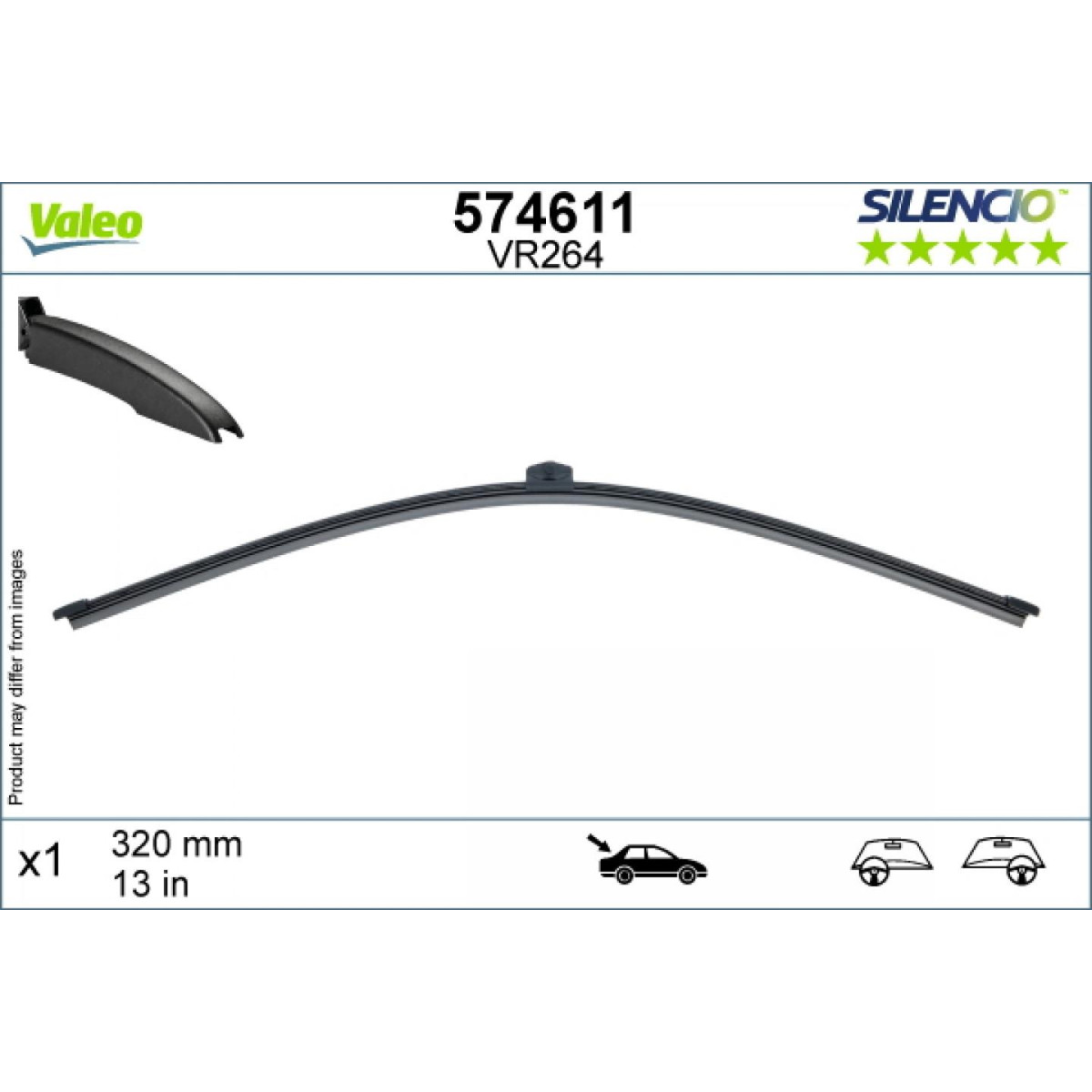 Bakrutetorkare Valeo Silencio Rear VR264, 320 mm Bakrutetorkare Valeo Silencio Rear VR264, 320 mm