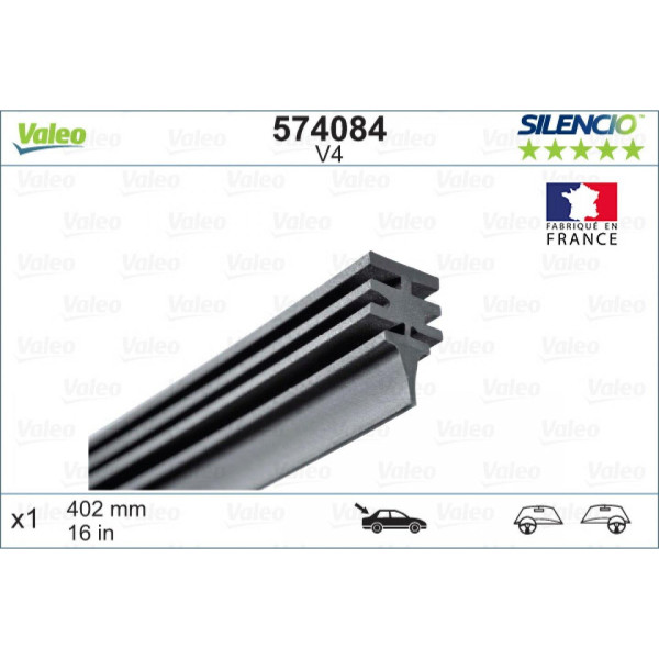 Torkare Valeo Silencio Refills V4, 402 mm