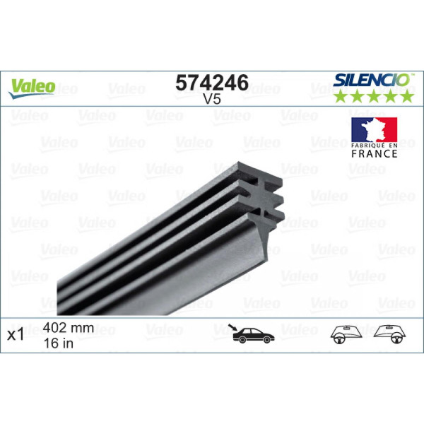 Torkare Valeo Silencio Refills V5, 400 mm