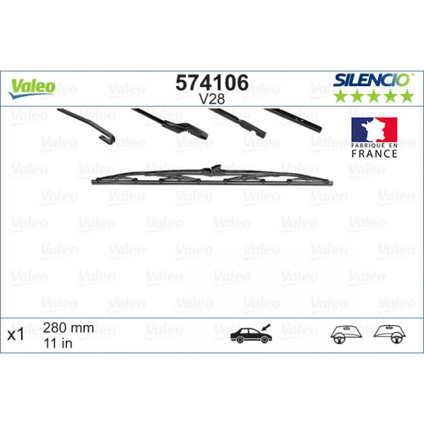 Torkare Valeo Silencio Standart V28, 280 mm