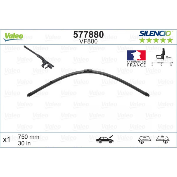 Torkare Valeo Silencio X.TRM OE VF880, 750 mm