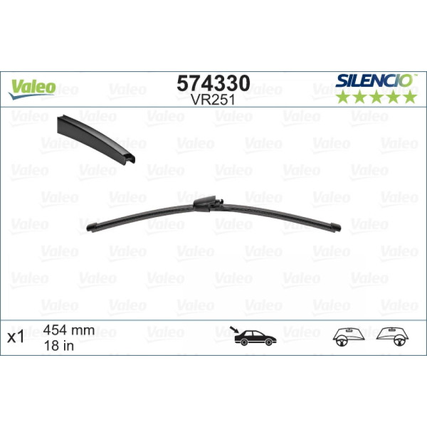 Bakrutetorkare Valeo Silencio X.TRM OE VR251, 454 mm