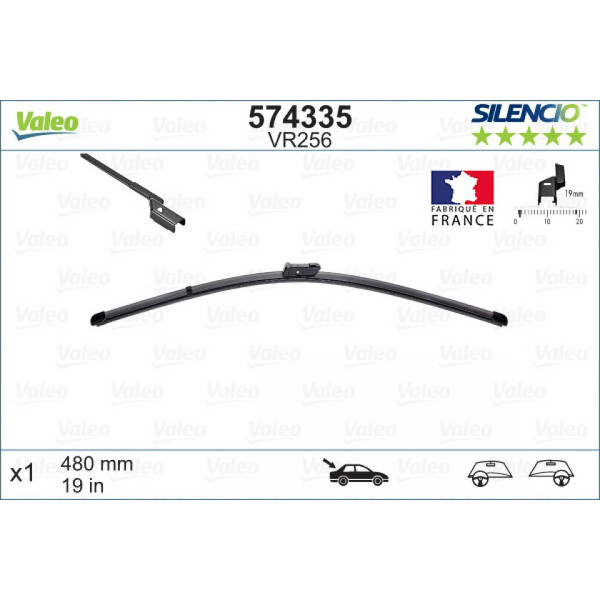 Bakrutetorkare Valeo Silencio X.TRM OE VR256, 480 mm