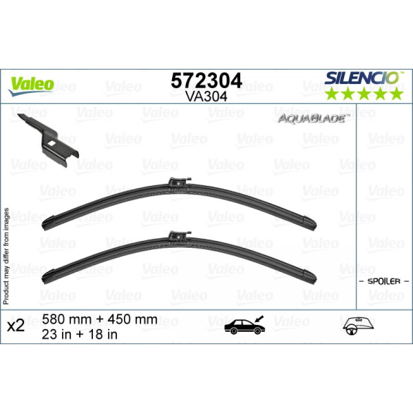 Torkarsats Valeo Aquablade VA304, 580/450 mm