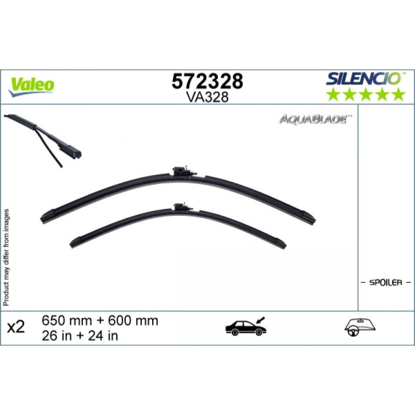 Torkarsats Valeo Aquablade VA328, 650/600 mm
