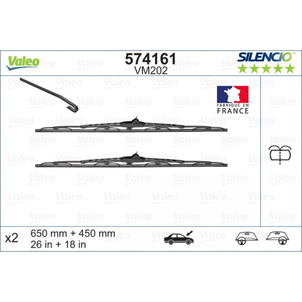 Torkarsats Valeo Silencio Performance X2 VM202, 650/450 mm