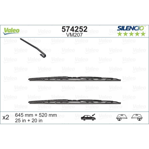 Torkarsats Valeo Silencio Performance X2 VM207, 645/520 mm