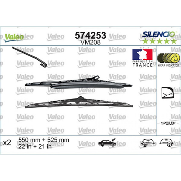 Torkarsats Valeo Silencio Performance X2 VM208, 550/525 mm