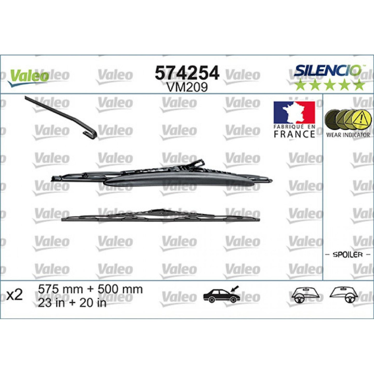 Torkarsats Valeo Silencio Performance X2 VM209, 575/500 mm Torkarsats Valeo Silencio Performance X2 VM209, 575/500 mm