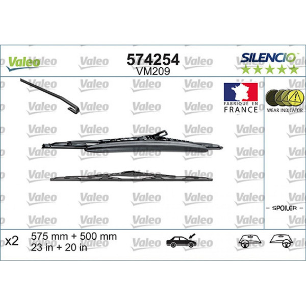 Torkarsats Valeo Silencio Performance X2 VM209, 575/500 mm