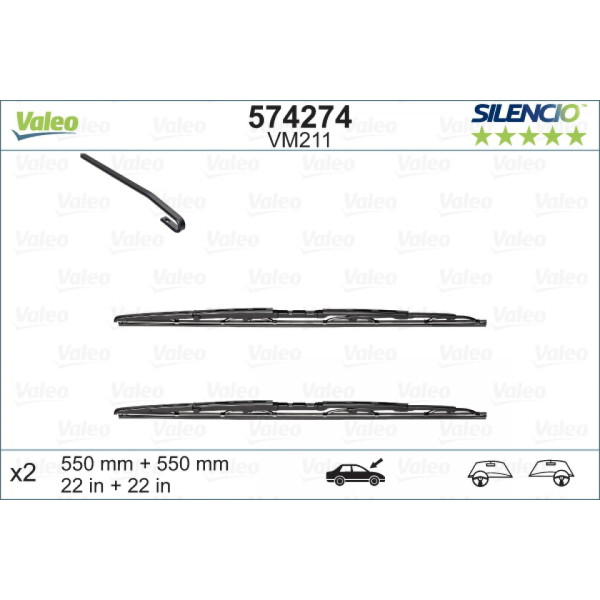 Torkarsats Valeo Silencio Performance X2 VM211, 550/550 mm