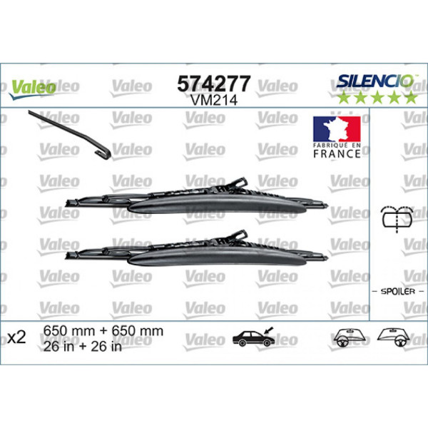 Torkarsats Valeo Silencio Performance X2 VM214, 650/650 mm