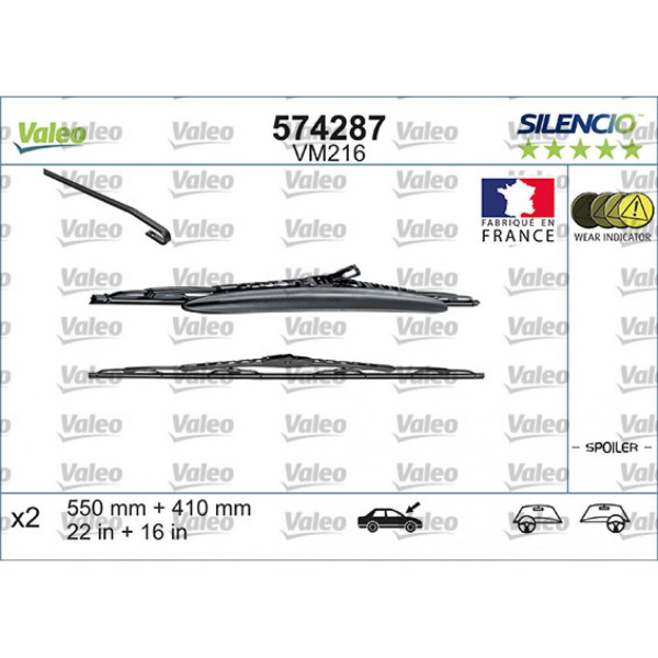 Torkarsats Valeo Silencio Performance X2 VM216, 550/410 mm