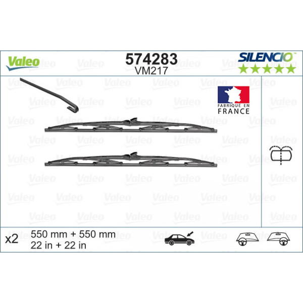 Torkarsats Valeo Silencio Performance X2 VM217, 550/550 mm