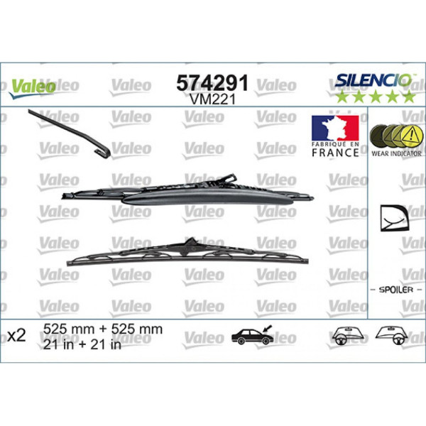 Torkarsats Valeo Silencio Performance X2 VM221, 525/525 mm