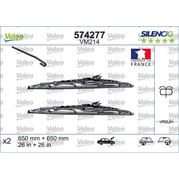 Torkarsats Valeo Silencio Performance X2 VM222, 475/475 mm